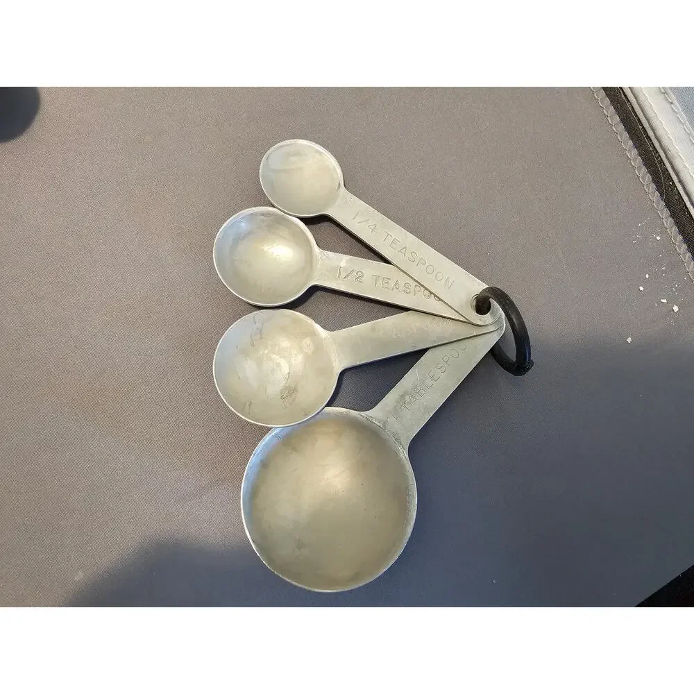 Set Of 4 Vintage Aluminum Measuring Spoons
